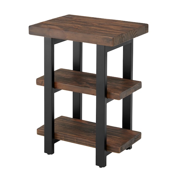 Alaterre Furniture Pomona Metal and Wood 2-Shelf End Table AMBA0220 - main